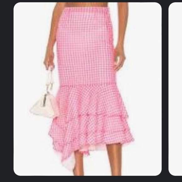 Hot pink checked NBD ayesha skirt from revolve: NWT - Picture 2 of 3